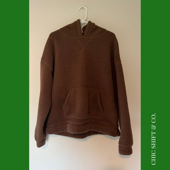 UO Standard Cloth | Sherpa Hoodie | Brown | S - Picture 2 of 5